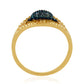 Goldplattierter Silberring mit blauem Diamant