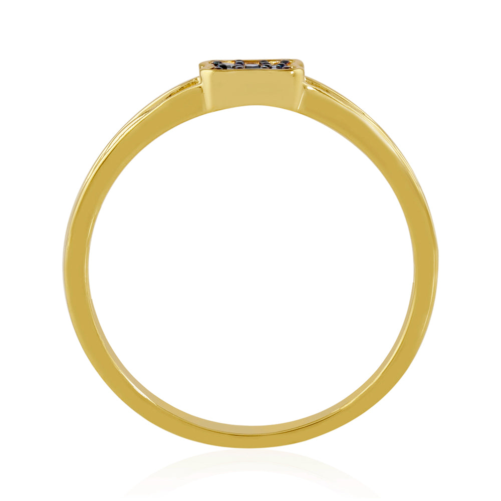 Goldplattierter Silberring mit blauem Diamant 4 
