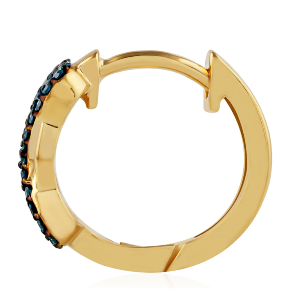 Goldplattierte Silberohrringe mit blauem Diamant 2 