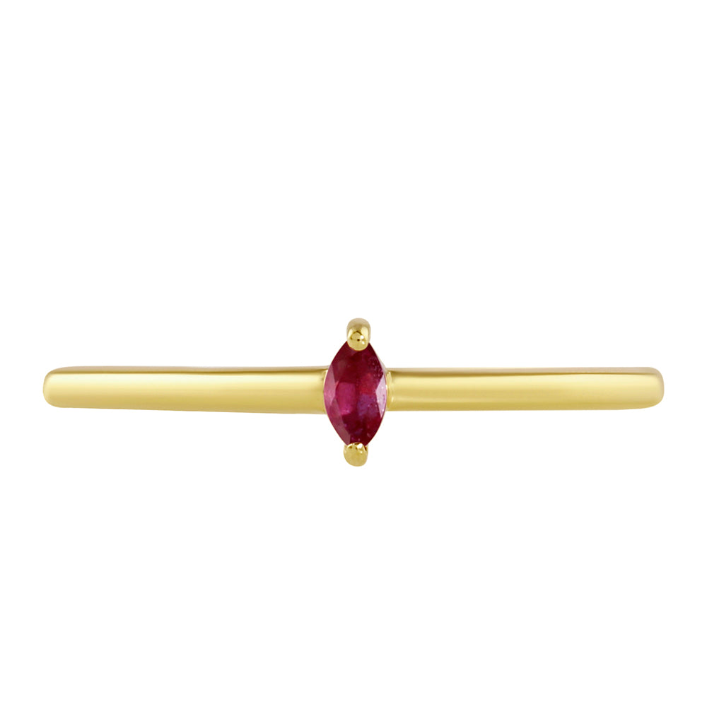 Goldplattierter Silberring mit Thai Rubin 1 