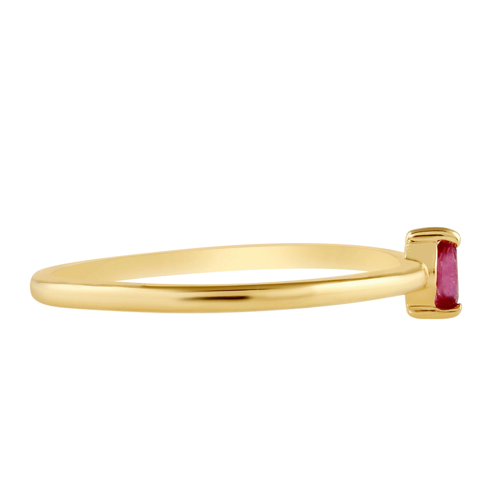Goldplattierter Silberring mit Thai Rubin 2 