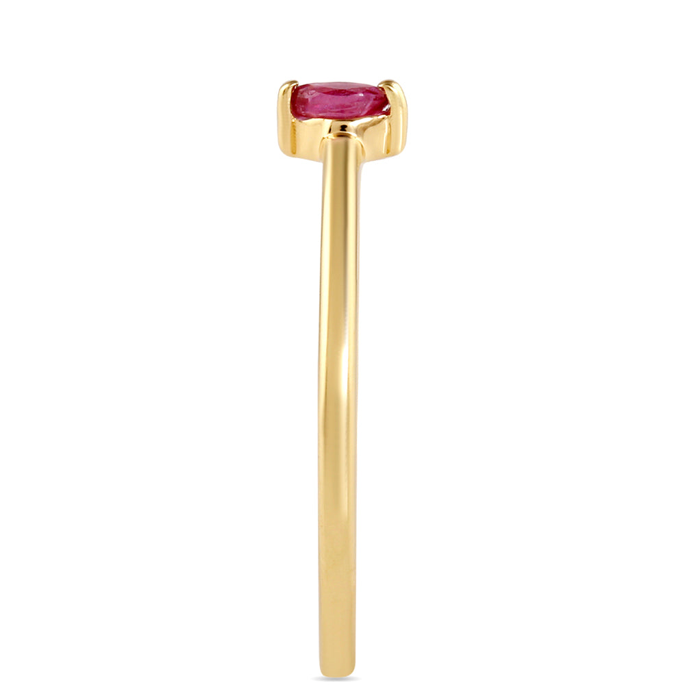 Goldplattierter Silberring mit Thai Rubin 3 