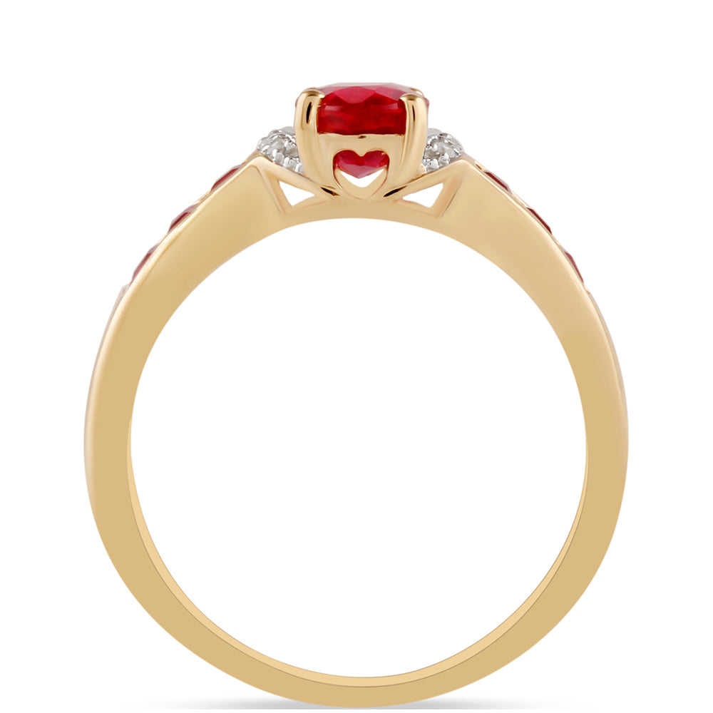 Goldring mit Rubin aus Madagaskar und weißem Zirkon 4 