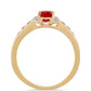 Goldring mit Rubin aus Madagaskar und weißem Zirkon