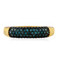 Goldplattierter Silberring mit blauem Diamant