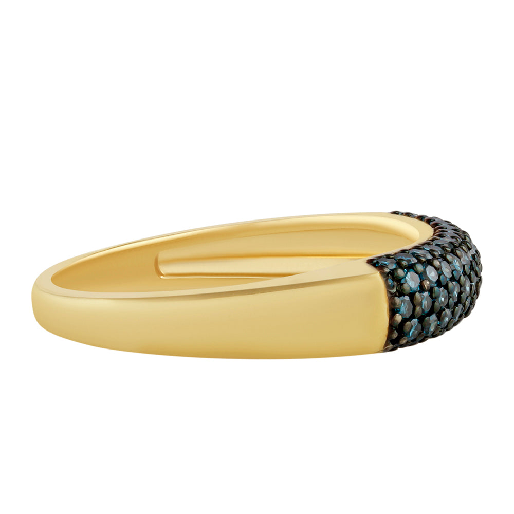Goldplattierter Silberring mit blauem Diamant 2 