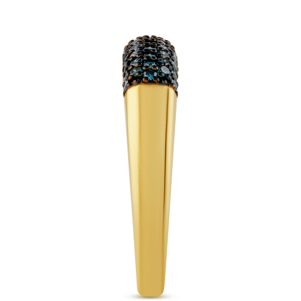 Goldplattierter Silberring mit blauem Diamant 3 