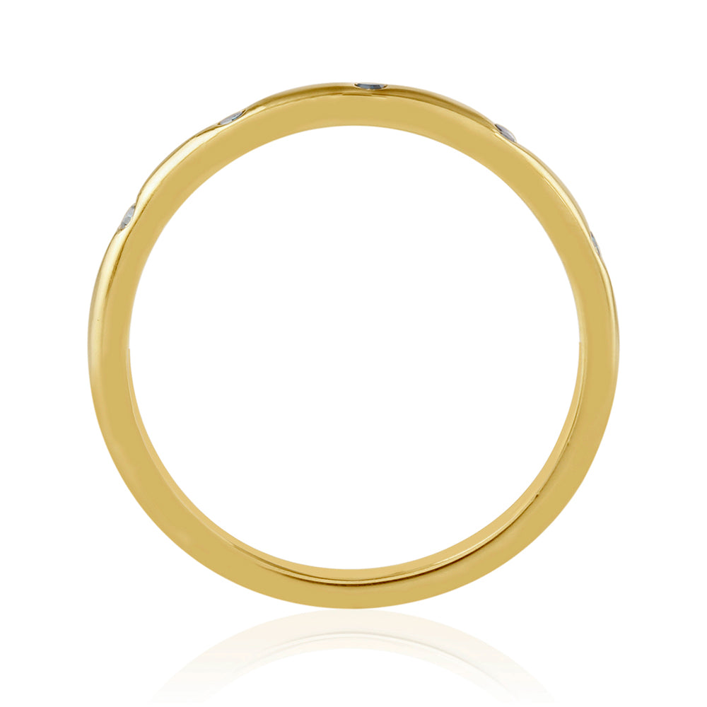 Goldplattierter Silberring mit blauem Diamant
