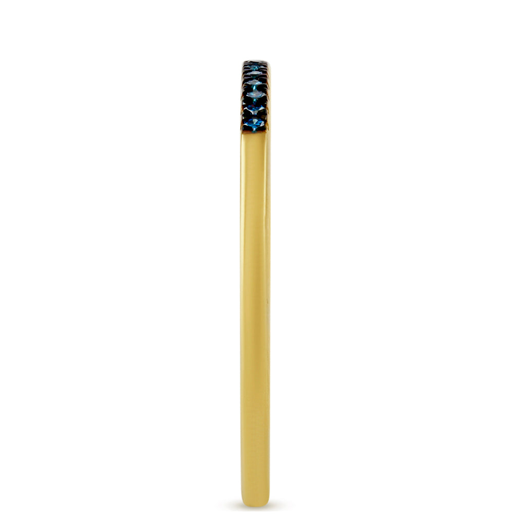 Goldplattierter Silberring mit blauem Diamant 3 