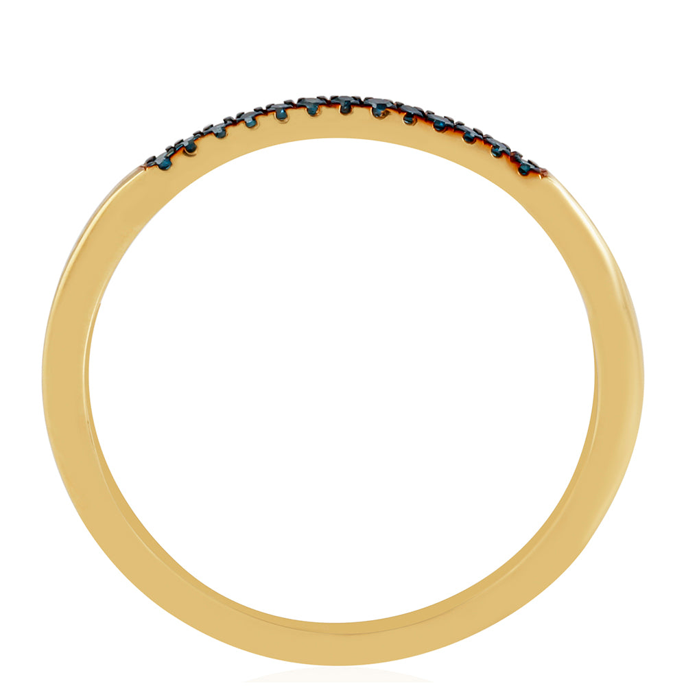 Goldplattierter Silberring mit blauem Diamant 4 