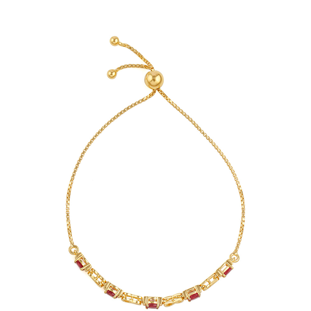 Goldplattiertes Silberarmband mit Thai Rubin