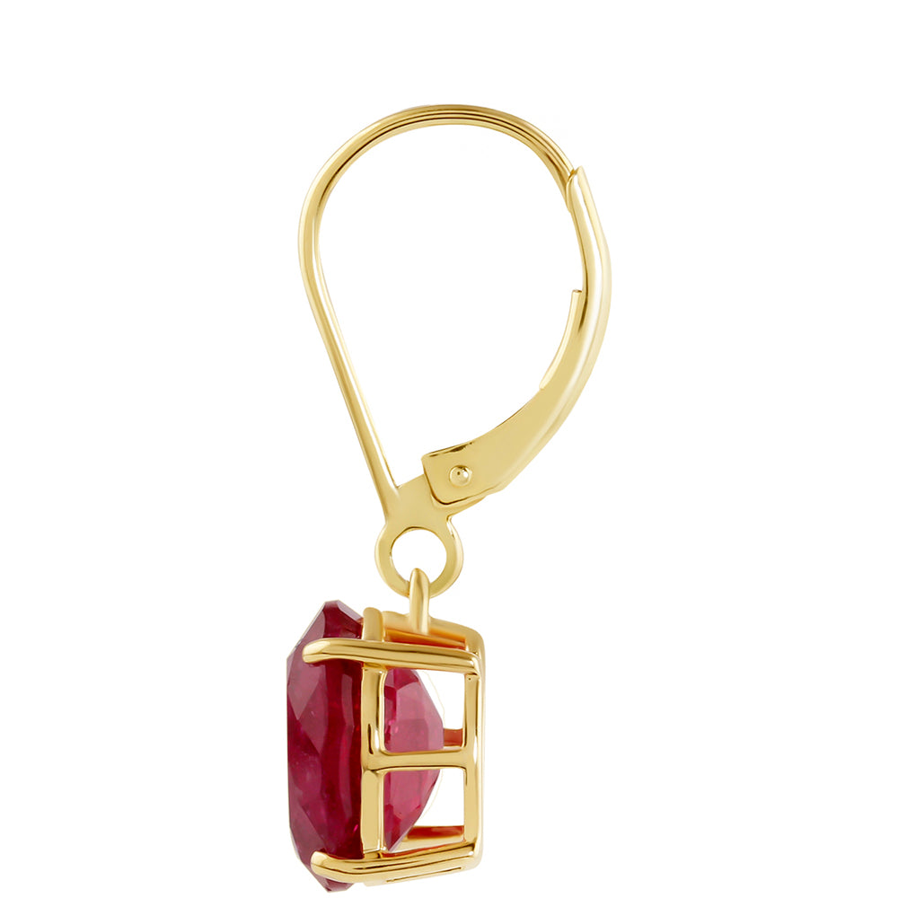 Goldplattierte Silberohrringe mit Thai Rubin 2 