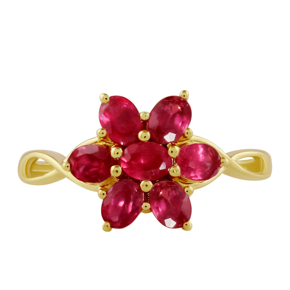 Goldplattierter Silberring mit Thai Rubin
