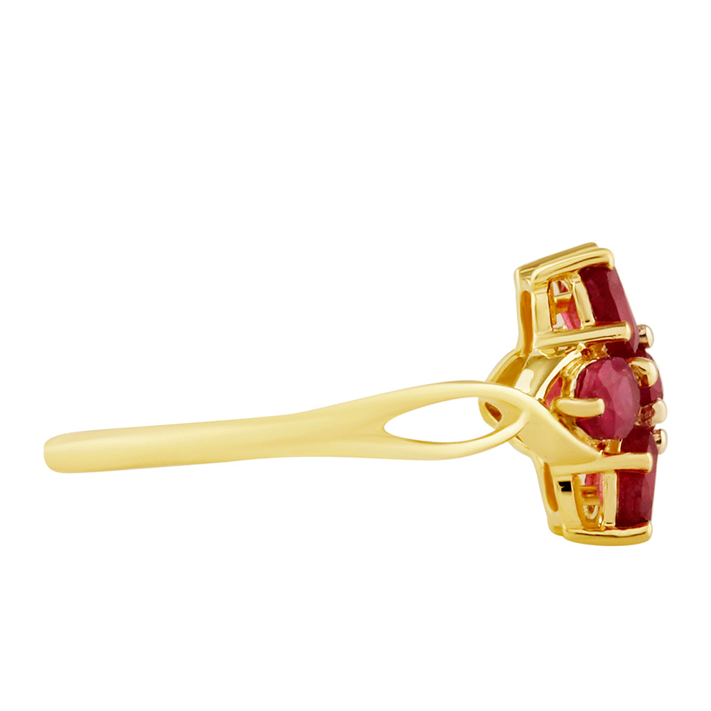 Goldplattierter Silberring mit Thai Rubin 2 