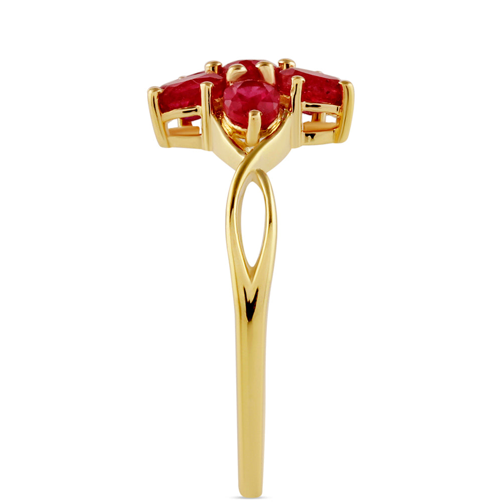 Goldplattierter Silberring mit Thai Rubin