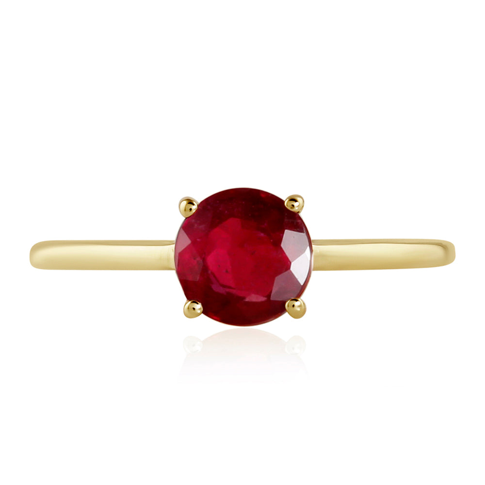 Goldplattierter Silberring mit Thai Rubin