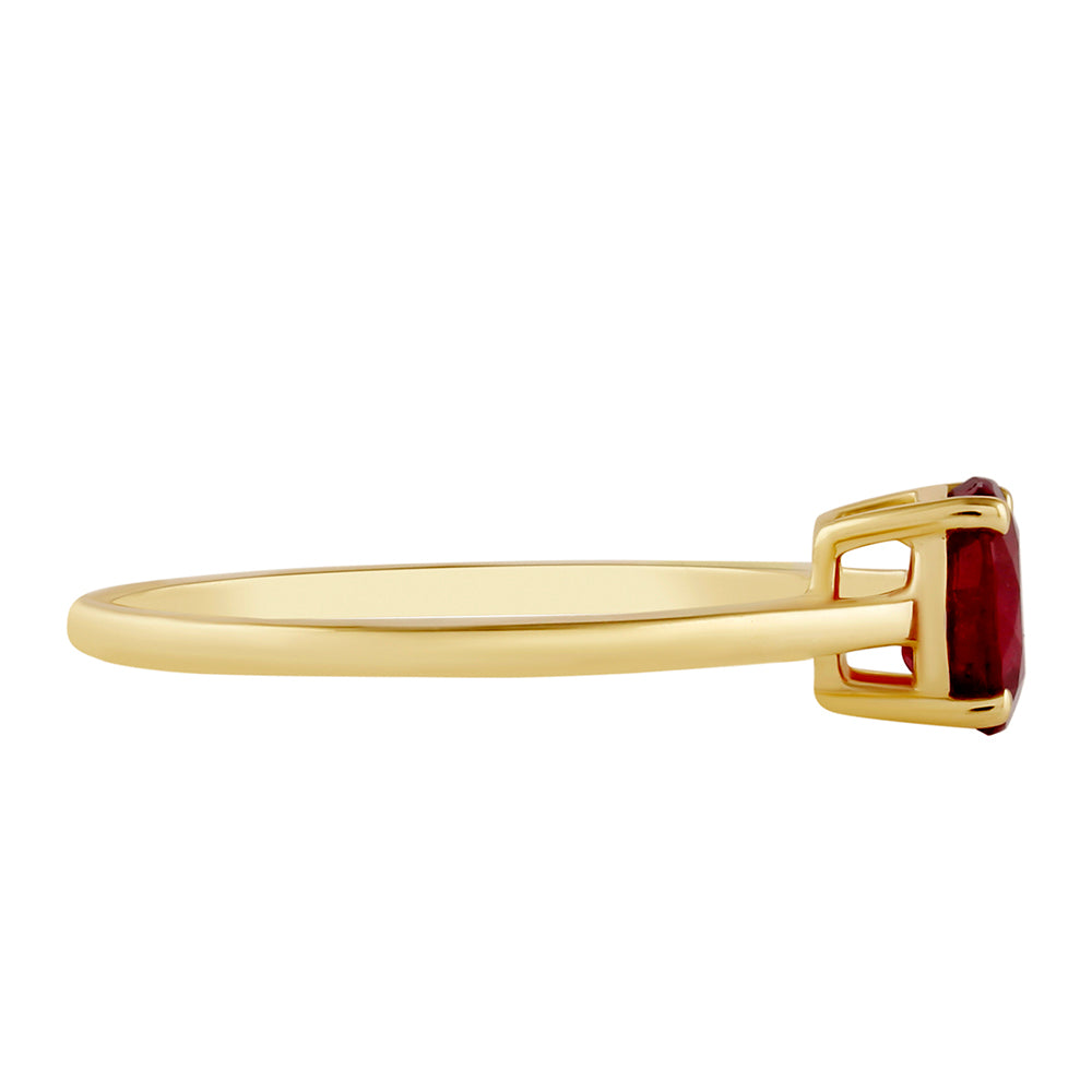 Goldplattierter Silberring mit Thai Rubin 2 