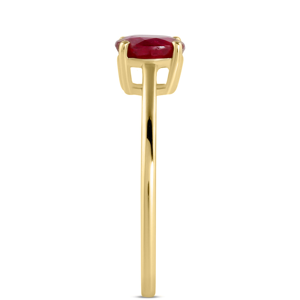 Goldplattierter Silberring mit Thai Rubin