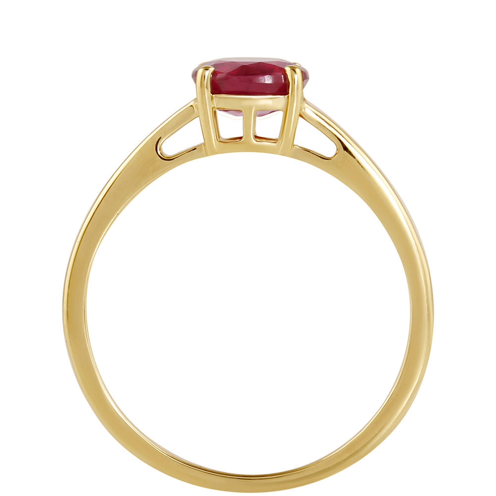 Goldplattierter Silberring mit Thai Rubin