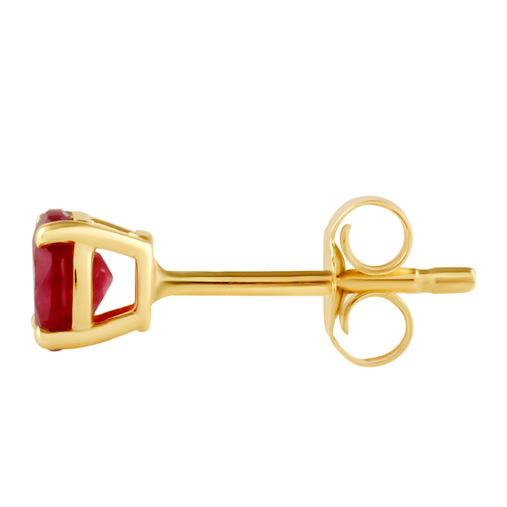 Goldplattierte Silberohrringe mit Thai Rubin 2 