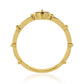 Goldplattierter Silberring mit blauem Diamant
