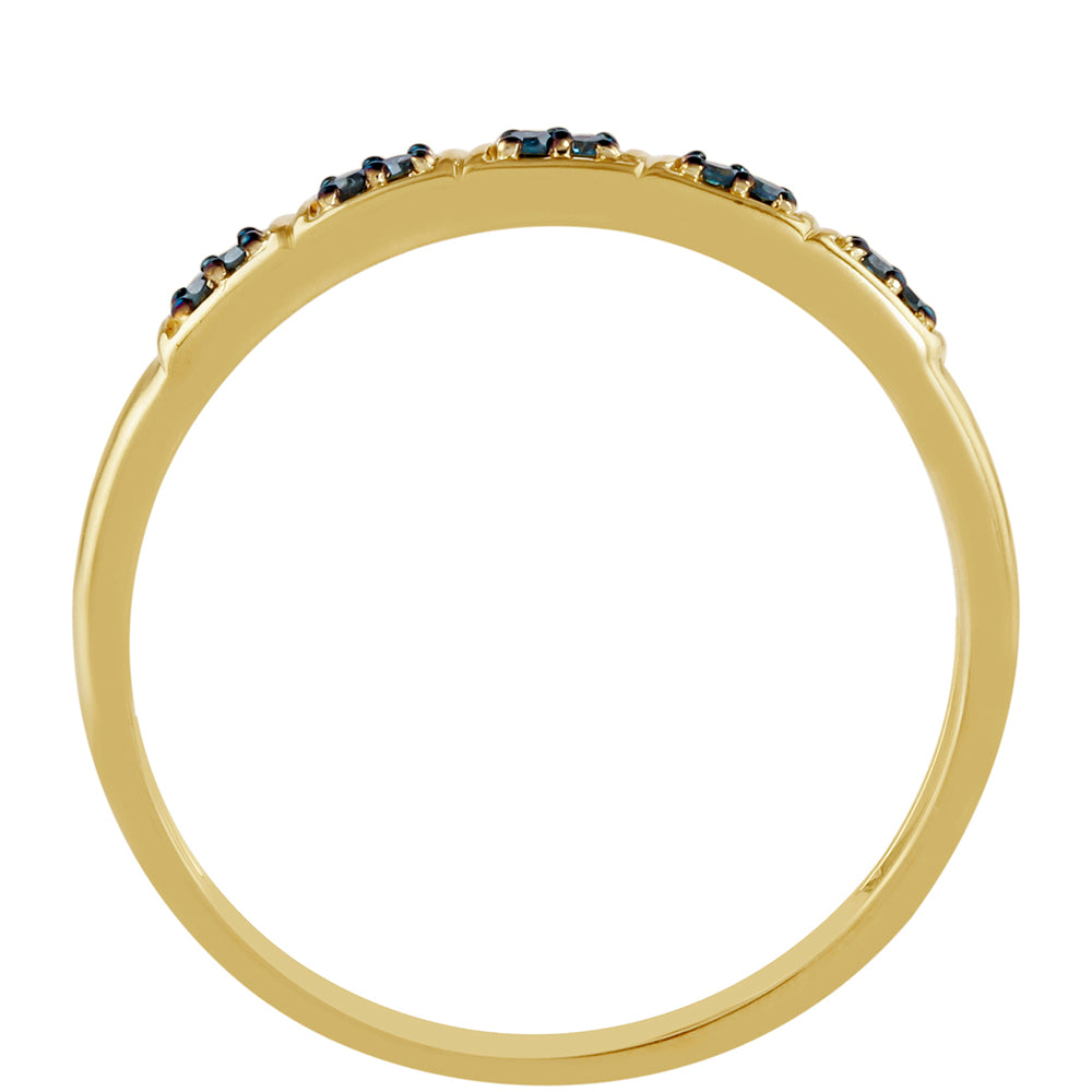 Goldplattierter Silberring mit blauem Diamant 4 