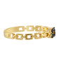 Goldplattierter Silberring mit blauem Diamant