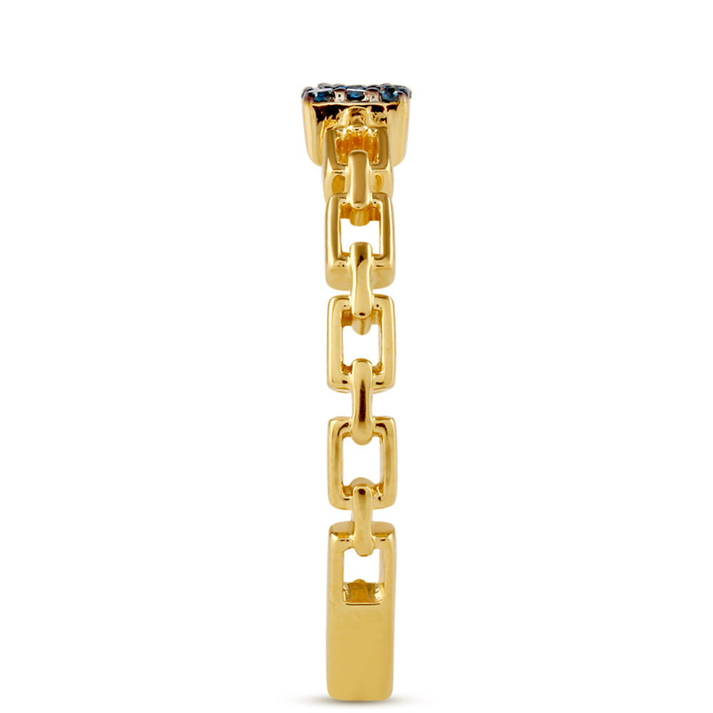 Goldplattierter Silberring mit blauem Diamant 3 