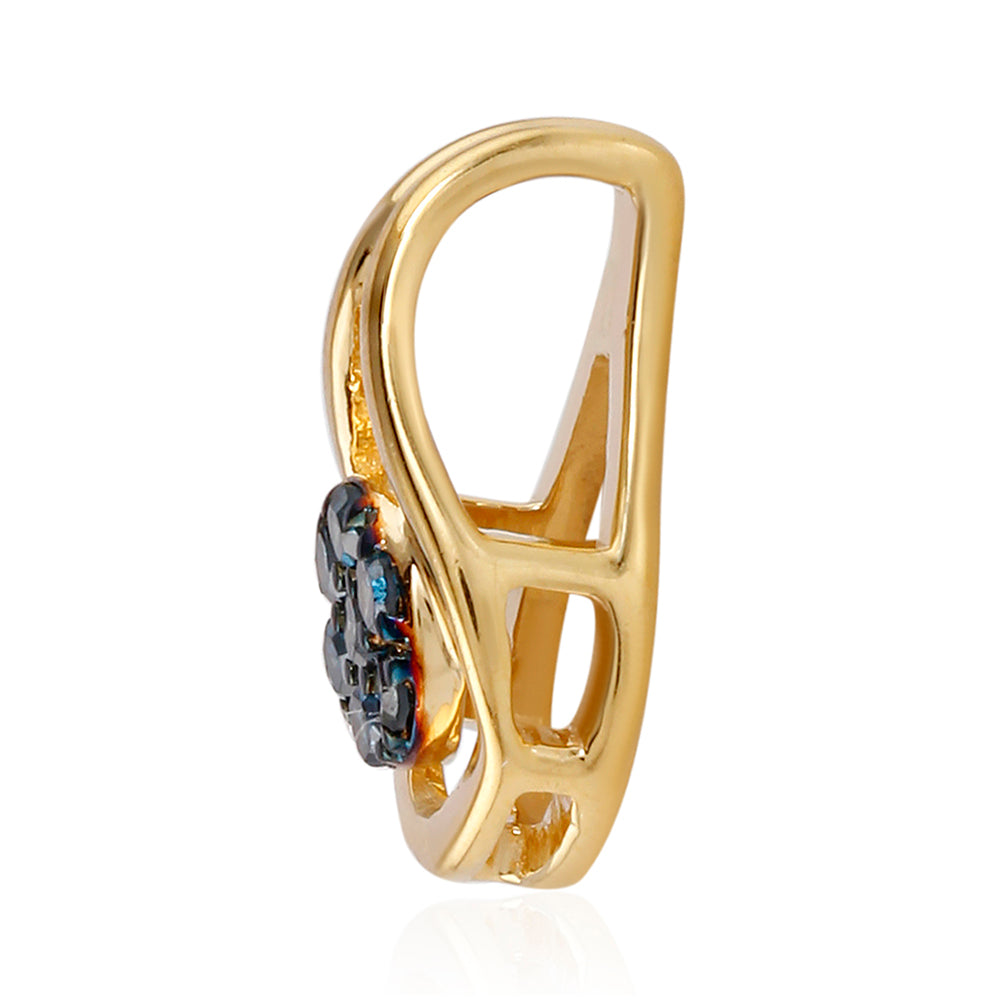 Goldplattierter Silberanhänger mit blauem Diamant 2 