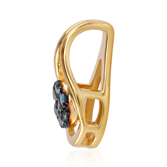 Goldplattierter Silberanhänger mit blauem Diamant