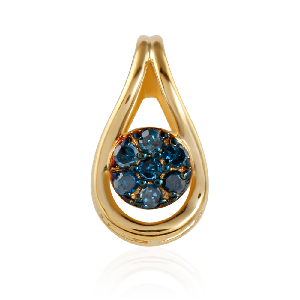Goldplattierter Silberanhänger mit blauem Diamant 1 