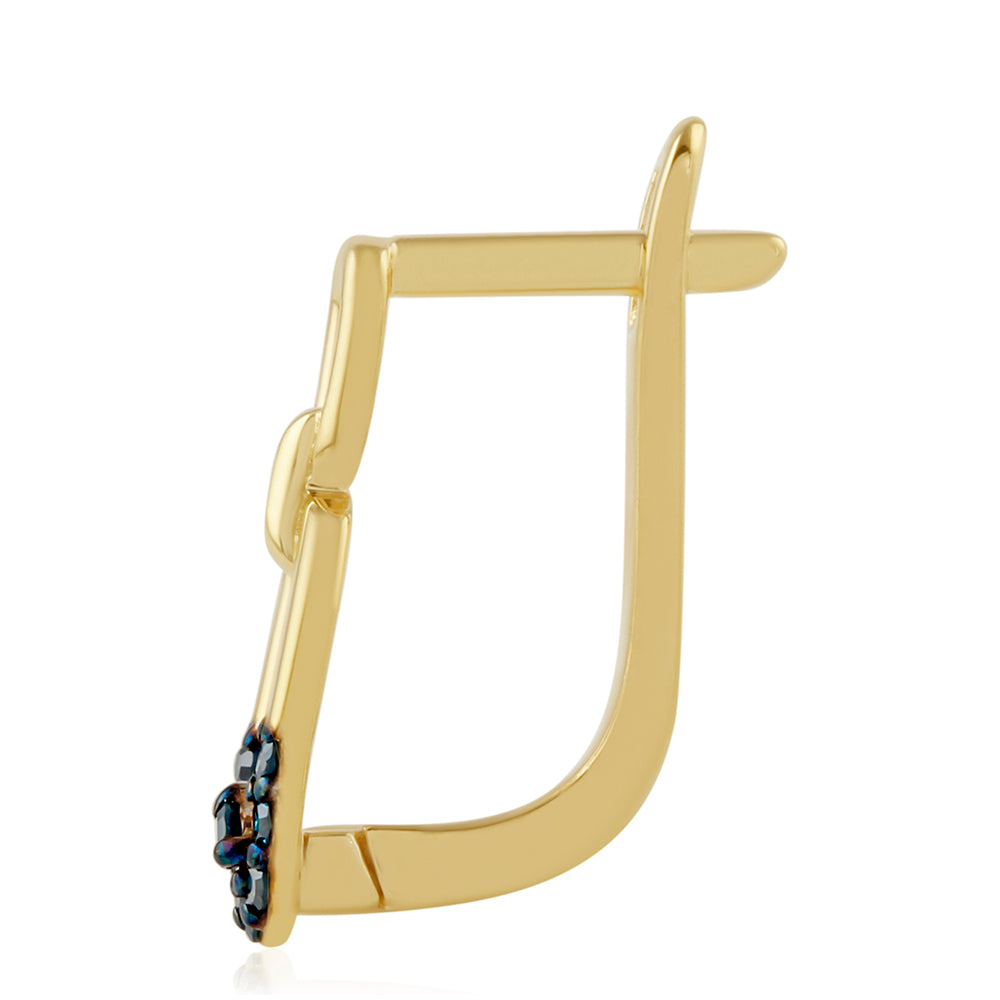 Goldplattierte Silberohrringe mit blauem Diamant 2 