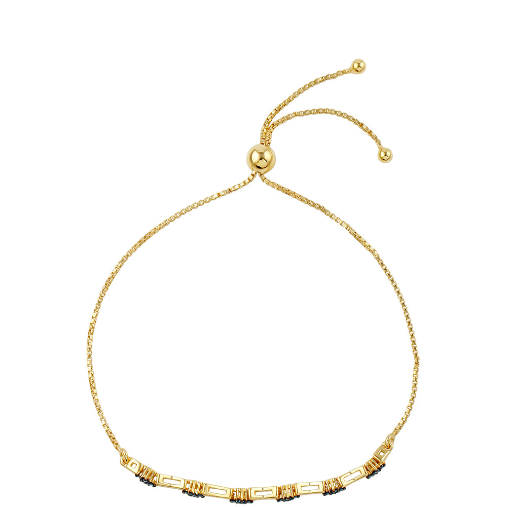 Goldplattiertes Silberarmband mit blauem Diamant 2 