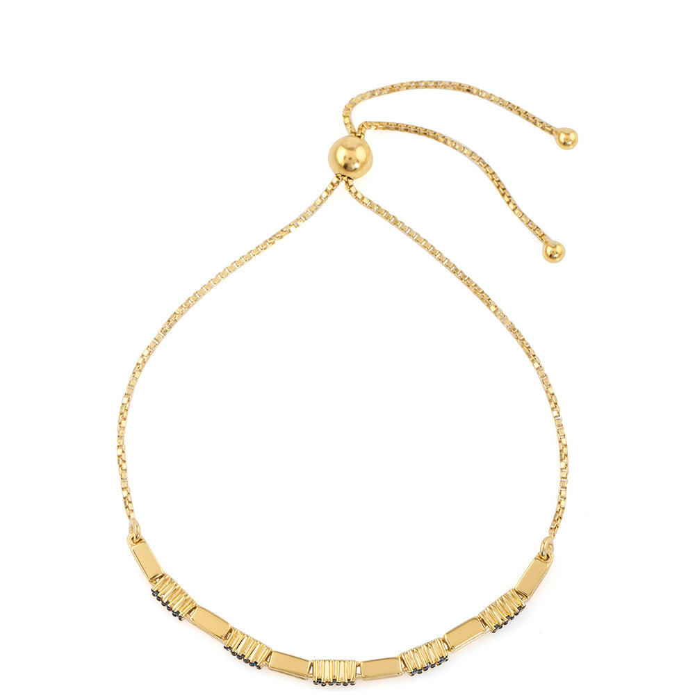 Goldplattiertes Silberarmband mit blauem Diamant 2 