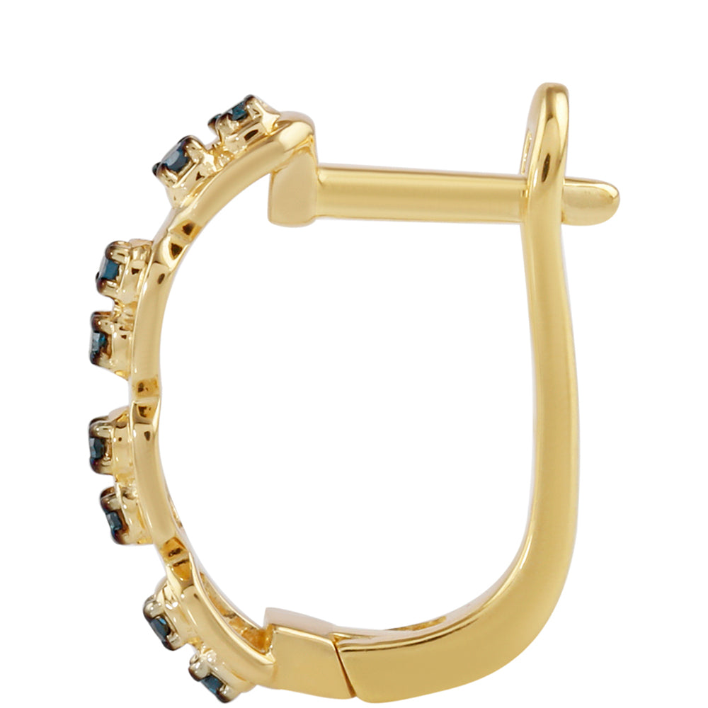 Goldplattierte Silberohrringe mit blauem Diamant 2 