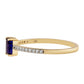 Goldring mit Thai Saphir und weißem Topas