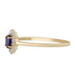 Goldring mit Thai Saphir und weißem Topas