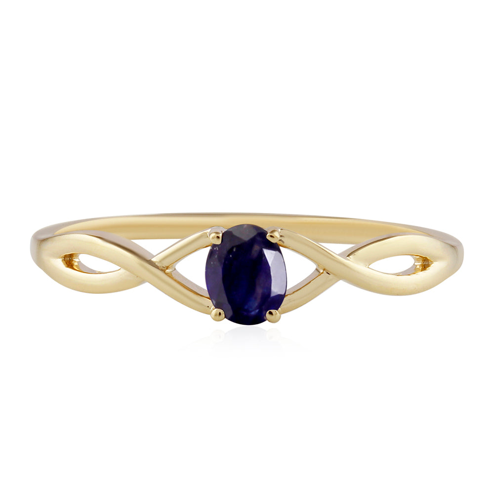 Goldring mit Thai Saphir 1 