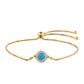 Goldplattiertes Silberarmband mit Dornröschen Türkis und weißem Topas