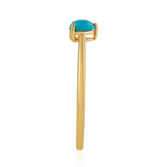 Goldplattierter Silberring mit Dornröschen Türkis