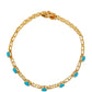 Goldplattiertes Silberarmband mit Dornröschen Türkis