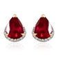 Goldohrringe mit Rubin aus Madagaskar und weißem Zirkon
