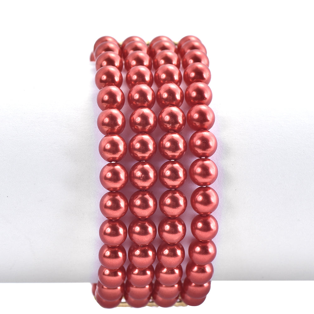 Goldplattiertes Silberarmband mit roter Süßwasserperle 2 