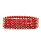 Goldplattiertes Silberarmband mit roter Süßwasserperle