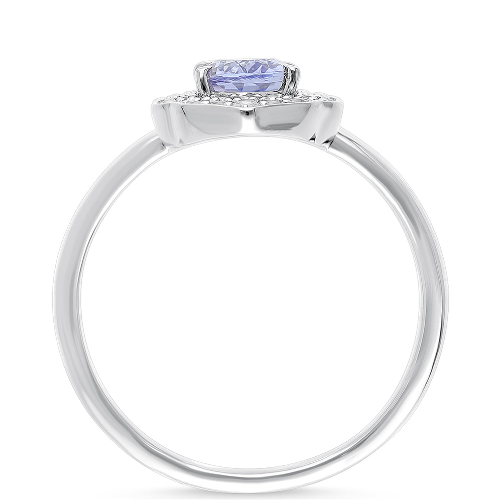 Silberring mit Tansanit und weißem Topas 4 