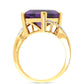 Goldplattierter Silberring mit marokkanischem Amethyst und weißem Topas