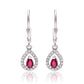 Silberohrringe mit Rubin aus Madagaskar und weißem Topas