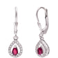 Silberohrringe mit Rubin aus Madagaskar und weißem Topas
