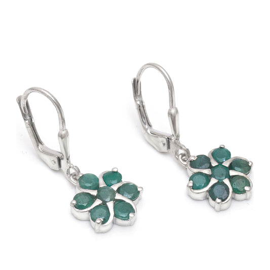 Silberohrringe mit brasilianischem Smaragd