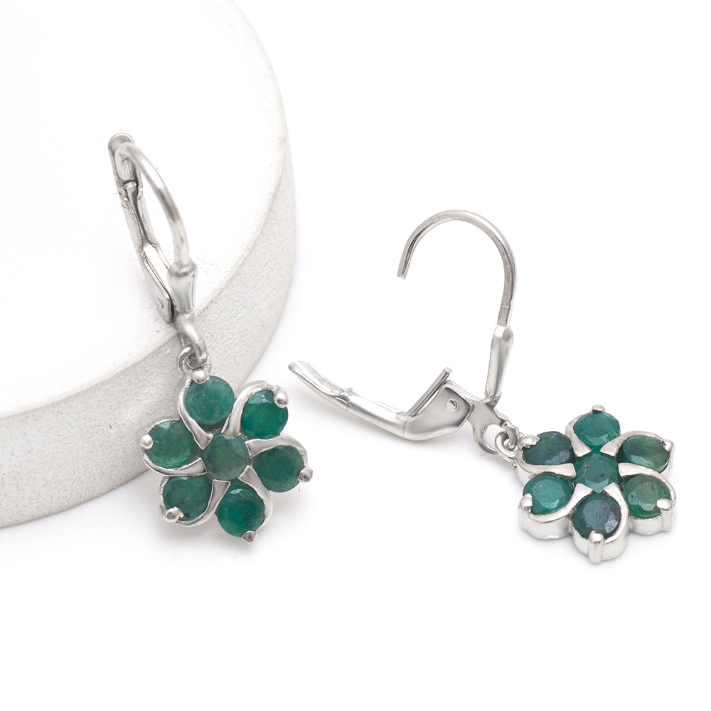 Silberohrringe mit brasilianischem Smaragd 3 